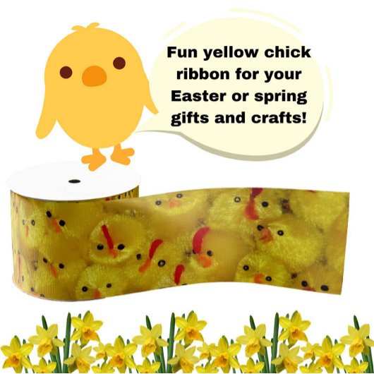 Schattig geel Pasen Baby Chicks Patroon Grosgrain Lint