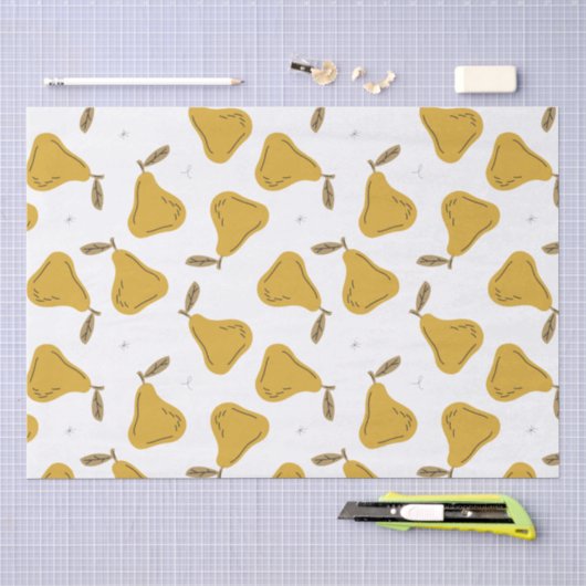 Schattig Geel Peer Fruit Patroon Tissuepapier (Craft)