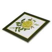 Schattig  geel rose decor tegeltje (Zijkant)