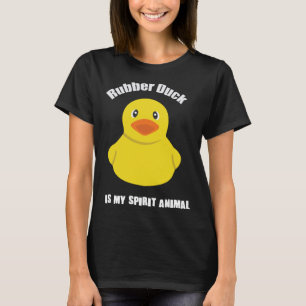 Schattig geel rubber eend geest dier t-shirt