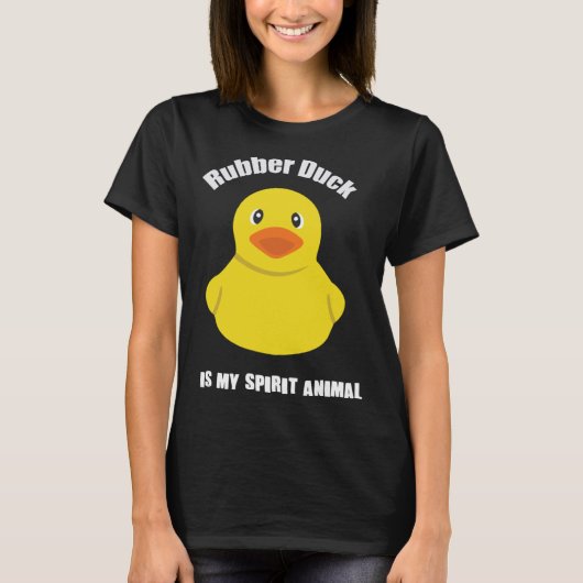 Schattig geel rubber eend geest dier t-shirt (Voorkant)