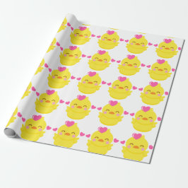 Schattig geel rubber eend wrapping papier