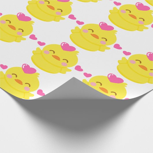 Schattig geel rubber eend wrapping papier (Hoek)