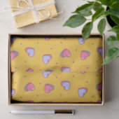 Schattig Geel Valentijnsdag Hart Doodle Patroon Tissuepapier (Geschenk)
