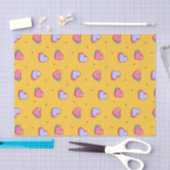 Schattig Geel Valentijnsdag Hart Doodle Patroon Tissuepapier (Craft)