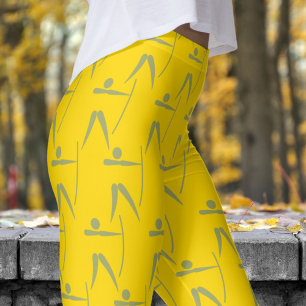 Schattig geel vrouwen boogschieten patroon leggings