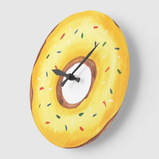 Schattig geel Waterverf donut Grote Klok (Hoek)