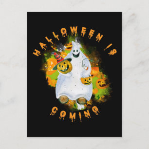 Schattig Geest Pompoen Halloween Komt Er Aan Briefkaart