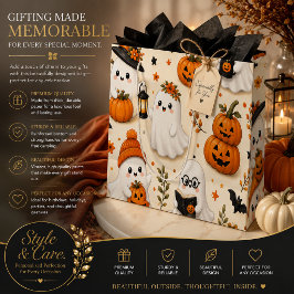 Schattig Geest & Pompoen Halloween Patroon Groot Cadeauzakje