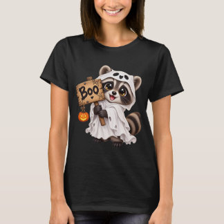 Schattig Geest Wasbeer Boe Halloween T-Shirt - Kaw