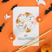 Schattig Geestig Pomp Fun Candy Kaars Halloween Feestdagenkaart