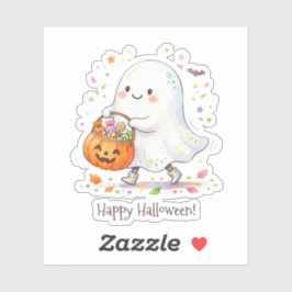 Schattig Geestje Trick Or Treat Halloween Snoep St Sticker