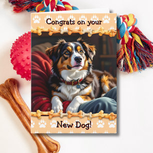 Schattig Gefeliciteerd met je nieuwe hond  Kaart