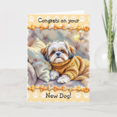 Schattig gefeliciteerd met je nieuwe hond  kaart (Voorkant)