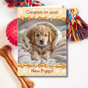 Schattig Gefeliciteerd met jullie nieuwe puppy hon Kaart