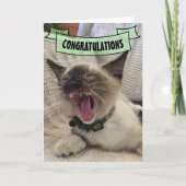 Schattig gefeliciteerd schreeuwende Siamese kitten Kaart (Voorkant)