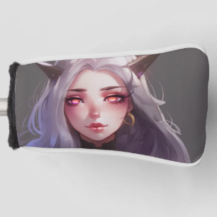 Schattig gehoornde krijger anime meisje golfheadcover