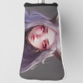 Schattig gehoornde krijger anime meisje golfheadcover (Draai 90)