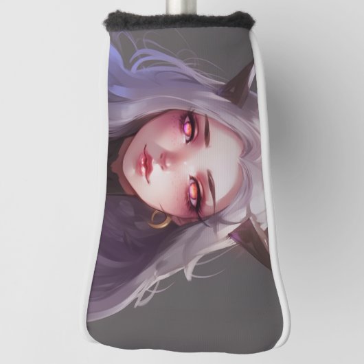 Schattig gehoornde krijger anime meisje golfheadcover (Draai 90)