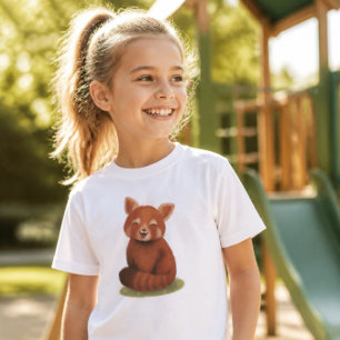 Schattig geïllustreerd boek met rode panda voor ki t-shirt