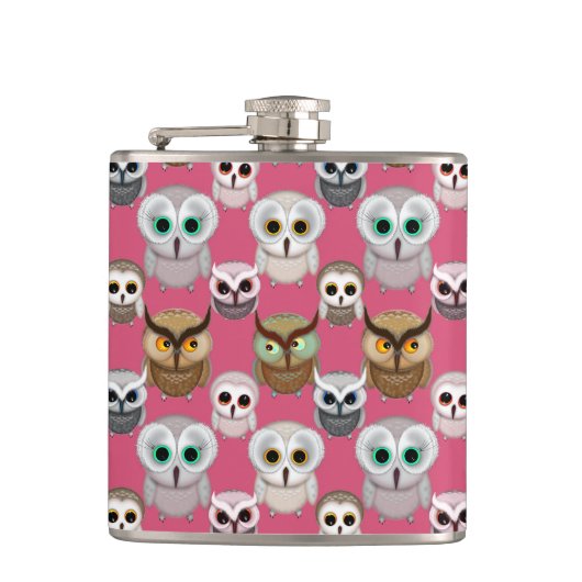 Schattig geïllustreerd gebruikerspatroon heupfles (Voorkant)