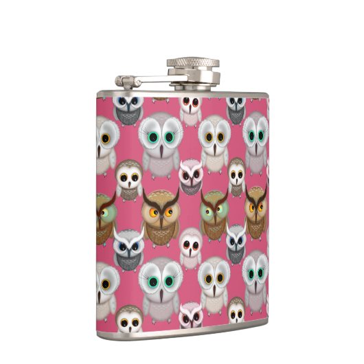 Schattig geïllustreerd gebruikerspatroon heupfles (Rechts)