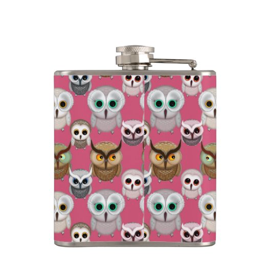 Schattig geïllustreerd gebruikerspatroon heupfles (Achterkant)