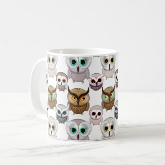 Schattig geïllustreerd gebruikerspatroon koffiemok (Voorkant links)