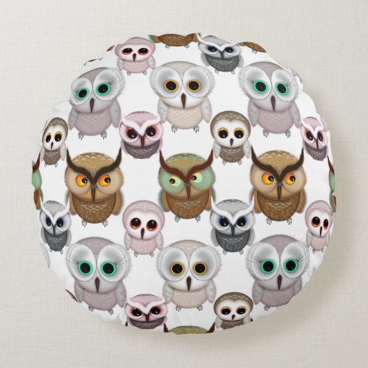 Schattig geïllustreerd gebruikerspatroon rond kussen (Voorkant)