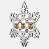 Schattig geïllustreerd gebruikerspatroon tin sneeuwvlok ornament (Rechts)