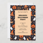 Schattig geïllustreerde halloween tekens op zwart kaart (Voorkant)