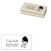 Schattig Geisha Meisje Adres Rubberstempel (Gestempeld)