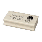 Schattig Geisha Meisje Adres Rubberstempel (Stempel)