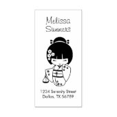 Schattig Geisha Meisje Adres Rubberstempel (Afrduk)