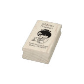 Schattig Geisha Meisje Adres Rubberstempel (Stempel)