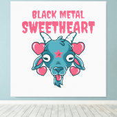 Schattig geitenkop Baphomet Canvas Afdruk (Insitu (Houten vloer))