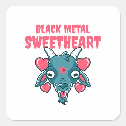 schattig geitenkop baphomet vierkante sticker (Voorkant)