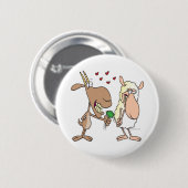 schattig geitenschaap houdt van cartoon ronde button 5,7 cm (Voorkant /achterkant)