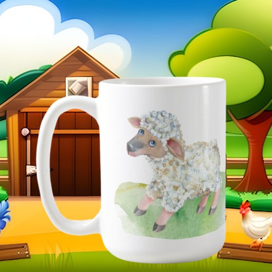 schattig gek schaap dame koffiemok