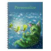 Schattig gekantelde groene keuken personaliseren notitieboek (Voorkant)