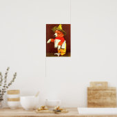 schattig geklede puppy paperboy poster (Keuken)