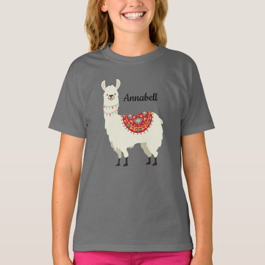 Schattig gekleed Llama T-shirt (Voorkant)