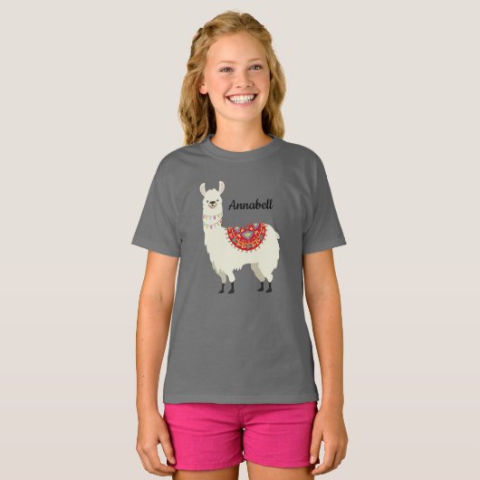 Schattig gekleed Llama T-shirt (Voorkant volledig)
