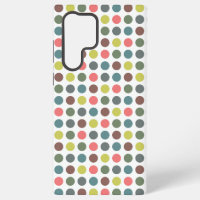 Schattig gekleurd 70s patroon met polka stippen