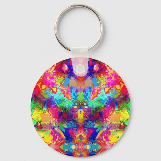 Schattig gekleurd abstract fantoom sleutelhanger (Voorkant)