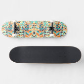 Schattig gekleurd boho-bladerenpatroon persoonlijk skateboard (Horizontaal)
