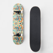 Schattig gekleurd boho-bladerenpatroon persoonlijk skateboard (Voorkant)