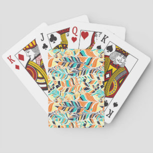 Schattig gekleurd boho-bladerenpatroon pokerkaarten
