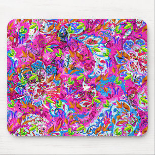 Schattig gekleurd fantastisch abstract bloemmotief muismat
