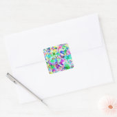 Schattig gekleurd fragmenten ontwerp vierkante sticker (Envelop)